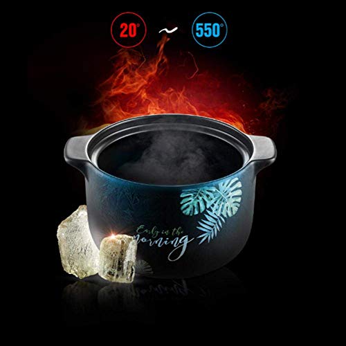 CYQ Olla de Barro Olla de Barro para cocinar - Gas doméstico Resistente al Calor Cerámica Salud Cazuela de Avena Cazuela de estofado Olla de Sopa Resistente al Calor-3.5L