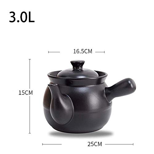 CYQ Ollas de Arcilla para cocinar Olla de Arcilla - Cazuela Estofado Olla Hervir Medicina China Olla de Medicina Estufa de Gas para el hogar Olla de decocción-3.0L