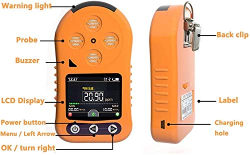 CYWYQ Detector de Gas Medidor de concentración de ozono 0~10PPM Medidor de O3 portátil portátil con Pantalla LCD Medidor Digital de Monitor de Gas de ozono