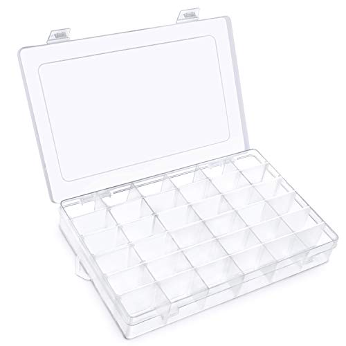 Czemo Caja de Almacenaje con Compartimentos Transparente Organizador di Plastico Cajas de Ordenacion para Joyas y Abalorios