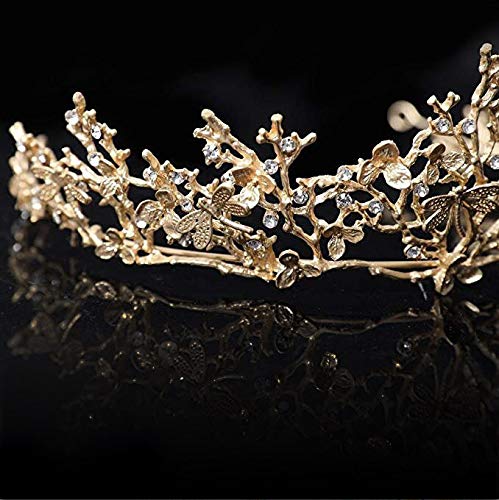 Czemo Tiara de Novia para Mujer Corona Cabello Joyería Rhinestone Diadema para Boda Pageant