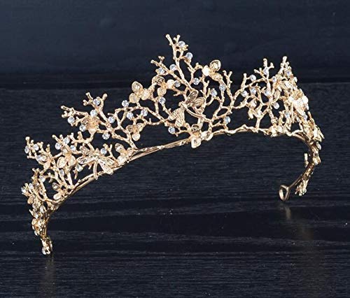 Czemo Tiara de Novia para Mujer Corona Cabello Joyería Rhinestone Diadema para Boda Pageant