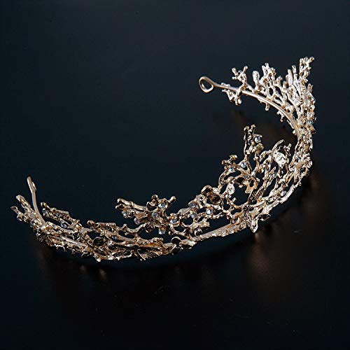 Czemo Tiara de Novia para Mujer Corona Cabello Joyería Rhinestone Diadema para Boda Pageant