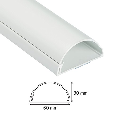 D-Line 1M6030W | Bandeja de alambre Cubierta de alambre | Conducto de cable | Fairlead Floor | Canal de zócalo | Paneles de pared | 60 x 30 mm - 1 m Longitud - Blanco