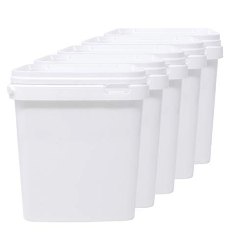 D' Luxy Pack 5 Cubos de Polipropileno Alimentario, 5 L (21x19cm). Reciclables, 100% Libres de BPA.