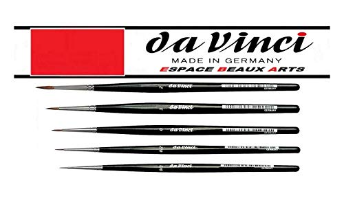 da Vinci Red sable brush set 5 Brushes 3/0,2/0,0,1,2.