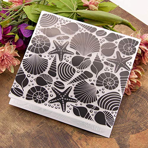 Dabixx Carpeta de grabación en Relieve, Carpeta de grabación en Relieve de plástico Plantillas moldes Bricolaje Scrapbooking Papel álbum de Fotos decoración de la Tarjeta Estrella de mar