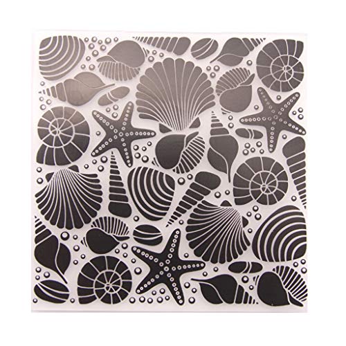 Dabixx Carpeta de grabación en Relieve, Carpeta de grabación en Relieve de plástico Plantillas moldes Bricolaje Scrapbooking Papel álbum de Fotos decoración de la Tarjeta Estrella de mar