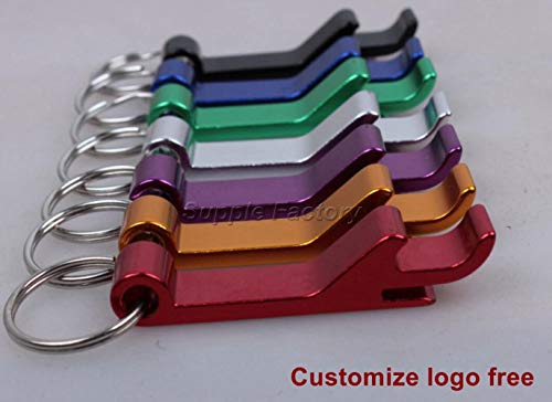 DACCU 200pcs / Lot promoción Customed de Aluminio del Metal de aleación Botella abridor Logo Impreso con láser Logotipo de Regalo del Metal Llavero, Rojo