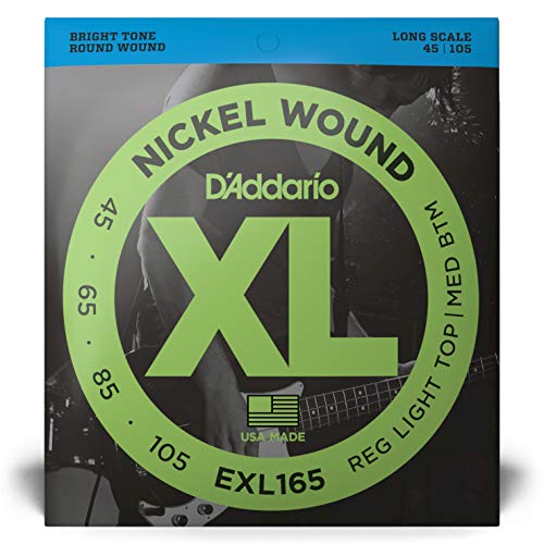 D'Addario EXL165 - Juego de cuerdas para bajo eléctrico de níquel.045 - .105