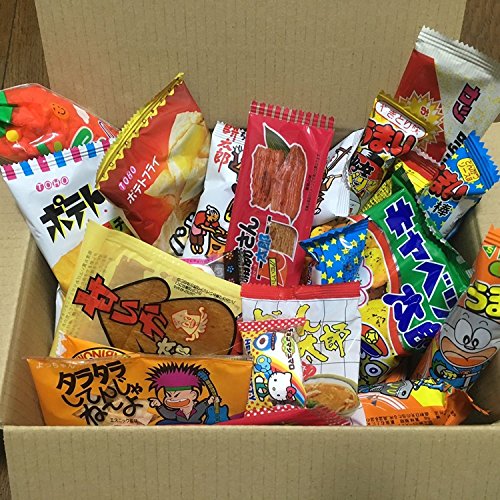 Dagashi Box Snacks japoneses 35pcs Umaibo Candy Gumi patata Chip Kitty chocolate con AKIBA KING Sticker