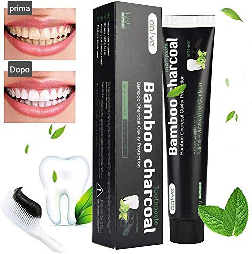 Dai-ve pasta dental blanqueadora Carbón activado, Bamboo charcoal Pasta de Dientes, Carbón activado Blanquear la crema dental negra