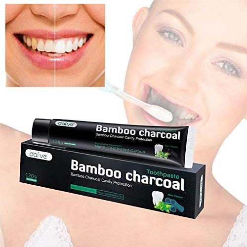 Dai-ve pasta dental blanqueadora Carbón activado, Bamboo charcoal Pasta de Dientes, Carbón activado Blanquear la crema dental negra