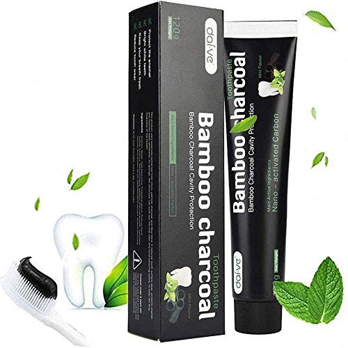 Dai-ve pasta dental blanqueadora Carbón activado, Bamboo charcoal Pasta de Dientes, Carbón activado Blanquear la crema dental negra