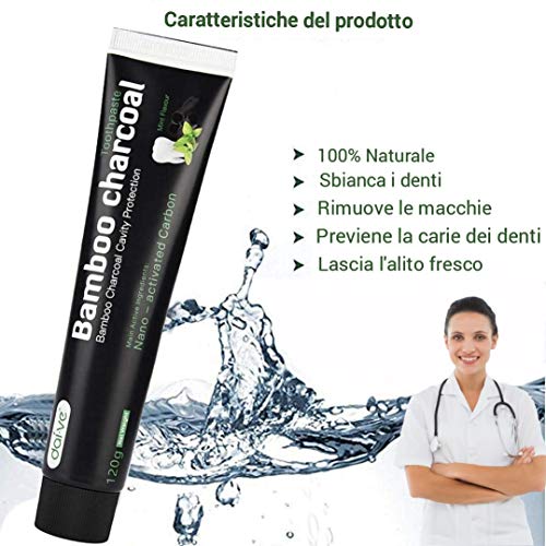 Dai-ve pasta dental blanqueadora Carbón activado, Bamboo charcoal Pasta de Dientes, Carbón activado Blanquear la crema dental negra