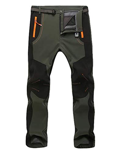 DaiHan Otoño e Invierno Exterior Deportes Hombres Soft Shell Pantalones Impermeable A Prueba de Viento Mantener Caliente Respirable Lana Espesar Mujeres Excursionismo Pantalones Ejército Verde 1 2XL