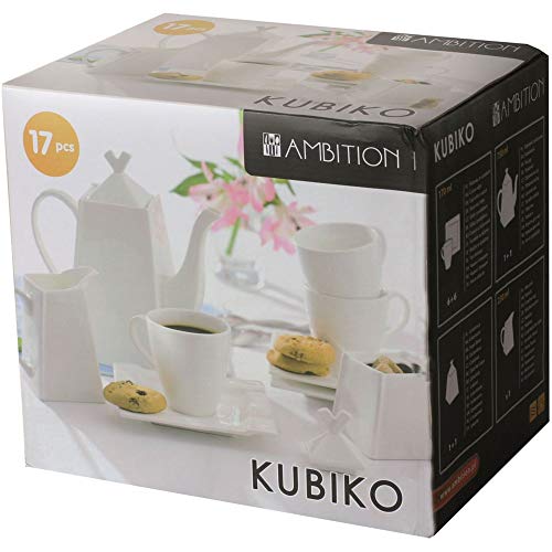 Dajar kubiko Café – Set 17 Piezas, Porcelana, Blanco, 27,3 x 19,7 x 24,7 cm, – Unidades