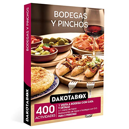 DAKOTABOX - Caja Regalo hombre mujer pareja idea de regalo - Bodegas y pinchos - 400 actividades gastronómicas en restaurantes de tapas o prestigiosas bodegas con D.O.