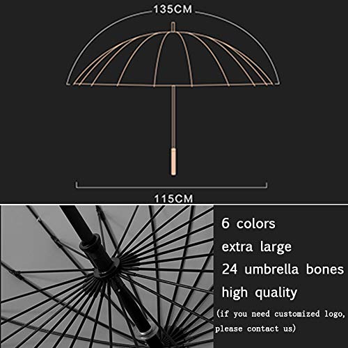 Daman Paraguas de Mango Largo para Grandes Empresas Parasol de Fibra de Vidrio Resistente al Viento para Actividades al Aire Libre Paraguas de Golf, Azul