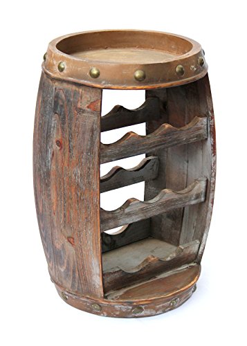 DanDiBo Botellero vino Barril 1555 Bar Botella Soporte 50 cm para 8 fl. Estantería Barril Madera Barril