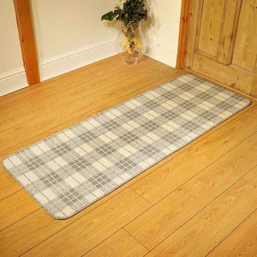 Dandy Woodland Check Runner, Polipropileno, Gris/Azúcar, 180 x 67 x 1 cm