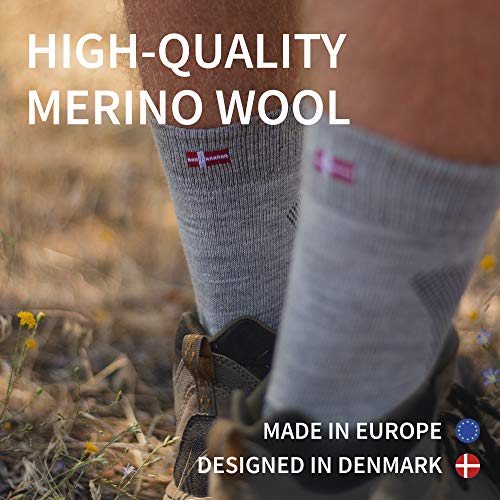 DANISH ENDURANCE Calcetines de lana merino para senderismo y caminar, 3 paquetes, para hombres, mujeres y niños, trekking (multicolor, marrón, rojo, verde, EU 35-38 // UK 3-5)