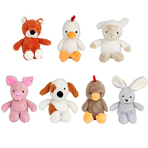 DaoRier 1pcs Juguete de Peluche, Pollito Blanco, Peluche Corto