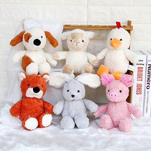 DaoRier 1pcs Juguete de Peluche, Pollito Blanco, Peluche Corto