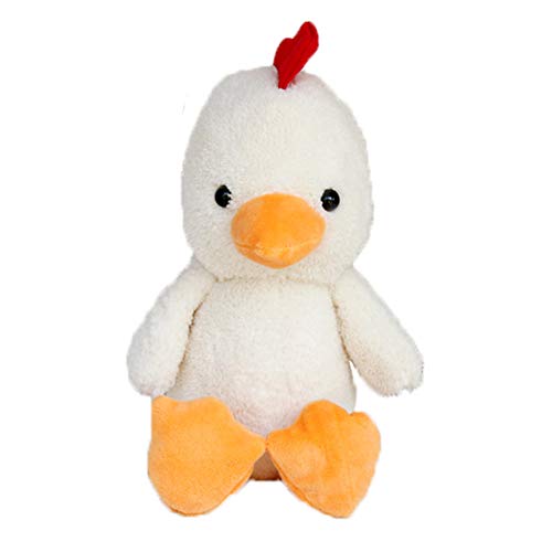 DaoRier 1pcs Juguete de Peluche, Pollito Blanco, Peluche Corto