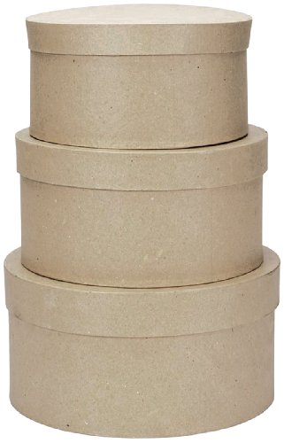 Darice – Plantilla para Grabar en Relieve Paper-Mache Caja Redonda de cartón -4-Inch, 12,7 y 15,2 cm