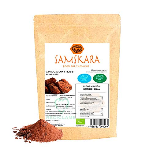 Datiles Deshuesados Ecológica saboreada - Dulce saludable producida en Barcelona por Samskara (Cacao, 1kg)