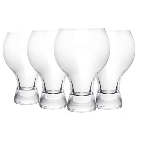 Dawsons Living - Copas de vino sin tallo, hechas a mano, aptas para copas de cóctel y ginebra, 520 ml, paquete de 4 copas