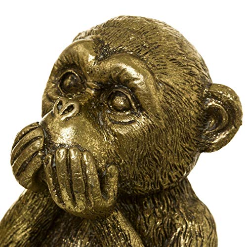 D,casa - Set 3 figurita Mono de poliresina Decoracion 15 cm (Ver, oir, callar)