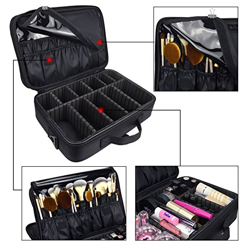 DCCN Maletín cosmético Profesional. Neceser Beauty Case Equipaje de Viaje con Correa