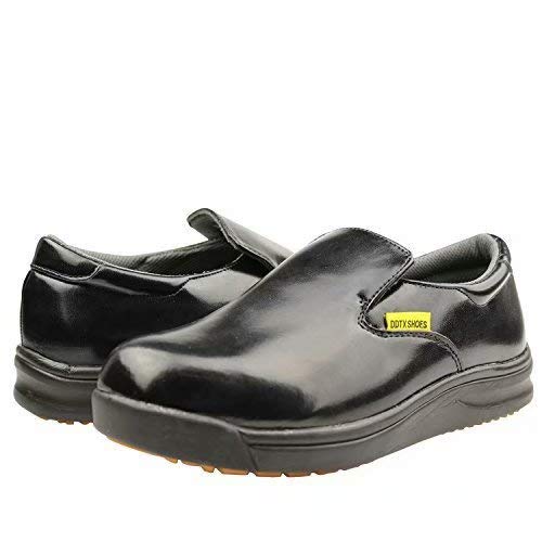 DDTX Calzado de Trabajo para Hombres Antideslizante Ligeros y Transpirable Zapatos de Trabajo de Cocina Negro Talla 42.5