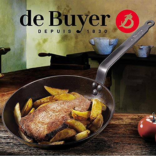 De Buyer Mineral B Element – Sartén de hierro para PLUS Mango – Made in France bajo de Juego, hierro, 28 cm