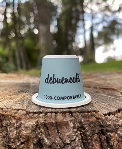 debuencafé. 50 Cápsulas Compostables de Café Ecológico Descafeinado. Compatibles con Nespresso ®