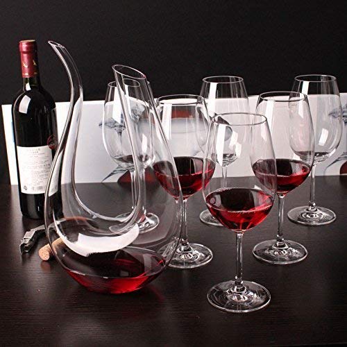 Decantador,Smaier 1200ml Aireador de Rojo Vino ,Cristal de Jarra Regalos, Accesorios de Vino