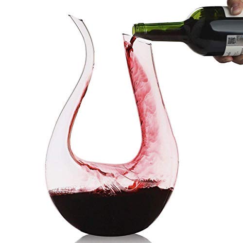 Decantador,Smaier 1200ml Aireador de Rojo Vino ,Cristal de Jarra Regalos, Accesorios de Vino