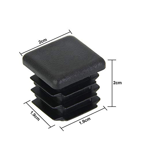 DECARETA 20PCS Tapones de Plástico Cuadrados Alfombrilla Antideslizante Tapas de Tubo Cuadrado Tapón de Tubo Cuadrado Tapones de Inserción Tubo Para Sillas Escritorios mesas (20 * 20cm)