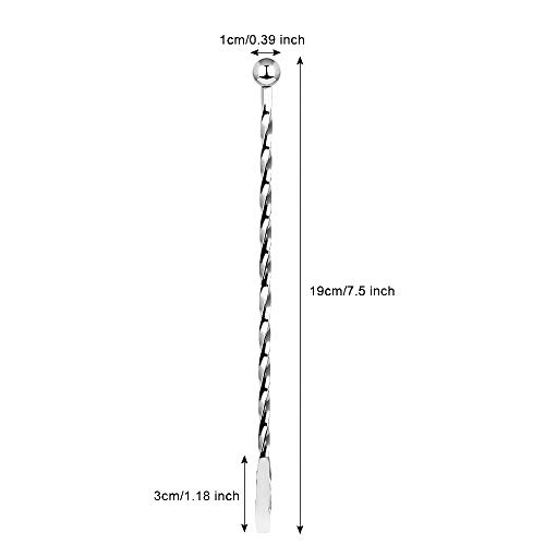 Decareta, agitadores de acero inoxidable, 10 piezas de metal para mezclar bebidas de café de 19 cm, palo de coctelería con pequeñas rejillas rectangulares