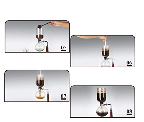 DecentGadget® Coffee Syphon/Vacuum Glass Coffee Maker Café Syphon/vacío de vidrio Cafetera