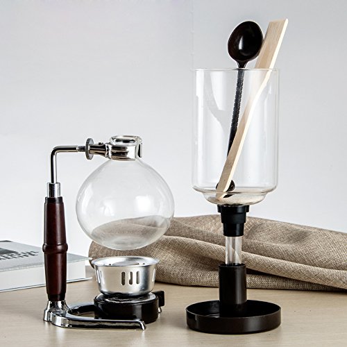 DecentGadget® Coffee Syphon/Vacuum Glass Coffee Maker Café Syphon/vacío de vidrio Cafetera
