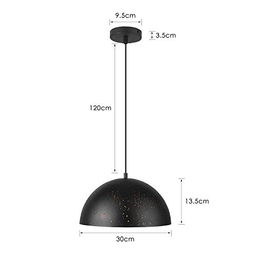 DECKEY Lámpara de Techo Luz Colgante 2 Unidades 1.2M Retro Metal Lámpara E27 para Dormitorio Restaurante Cafetería Decoración Industrial [Clase de Eficiencia Energética A+]-Diseño de Cielo Estrellado