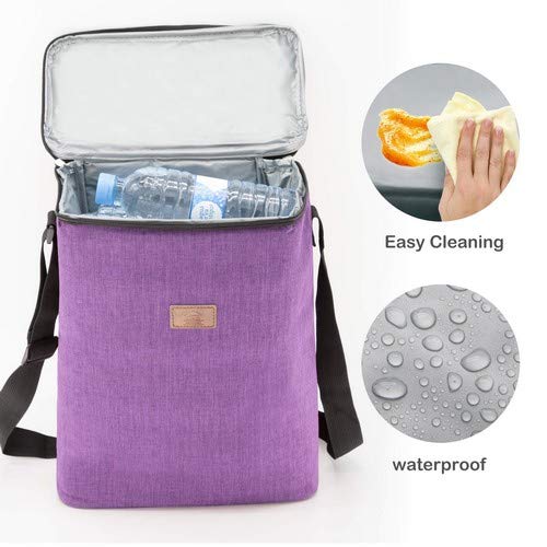 Decocasa Térmica Porta Alimentos, Bolsa Isotérmica Grande Para Almuerzo Comida Bebidas, 14 Litros, Morado, 14L