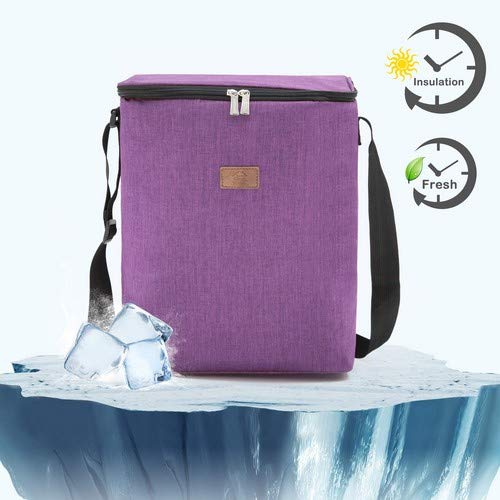 Decocasa Térmica Porta Alimentos, Bolsa Isotérmica Grande Para Almuerzo Comida Bebidas, 14 Litros, Morado, 14L