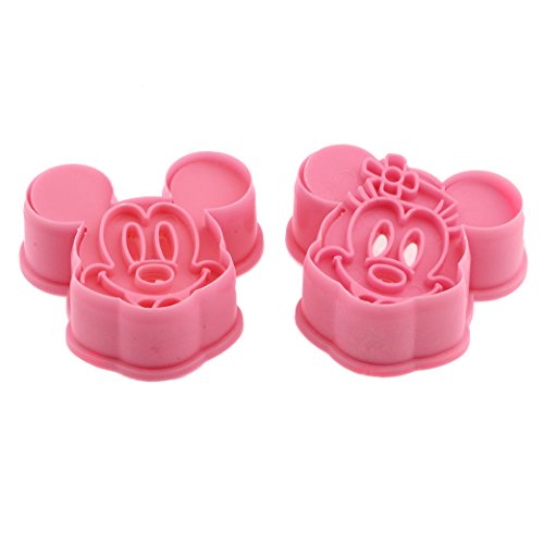 DeColorDulce Mickey Minnie Mouse Cortadores y marcadores Galleta ABS, Rosa, 2 Piezas de 6 x 5 x 2 cm Cada una