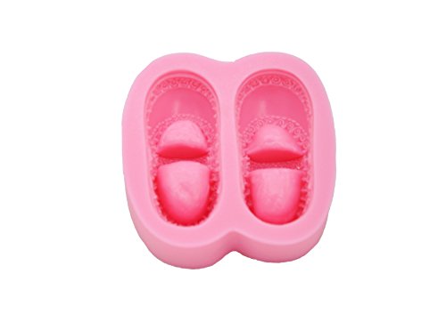 DeColorDulce Zapatos de Bebe Molde 3D, Silicona, Rosa, 16x10x3 cm