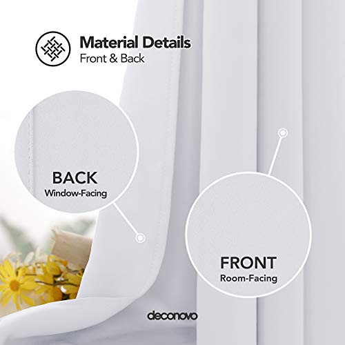 Deconovo Cortinas Salon Opacas Térmicas Aislantes de Dormitorio Moderno 2 Piezas 132 x 160 cm Gris Blanco