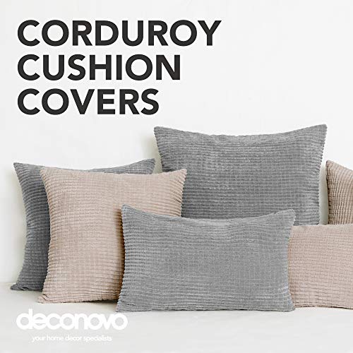 Deconovo Funda de Almohada Decorativa Cuadrado Suave 2 Piezas 60x60cm Beige Oscuro